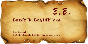 Bezák Boglárka névjegykártya